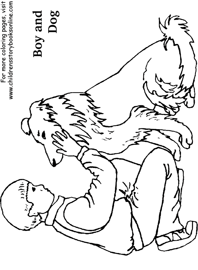 a boy and his dog coloring pages - photo #4