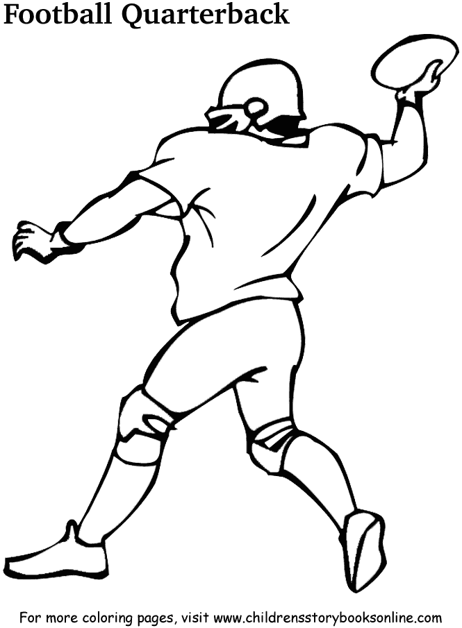 Coloring Book Pages for Children Football Quarterback