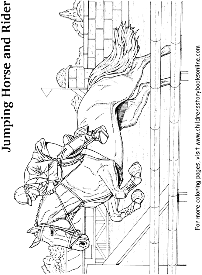 show jumping Colouring Pages