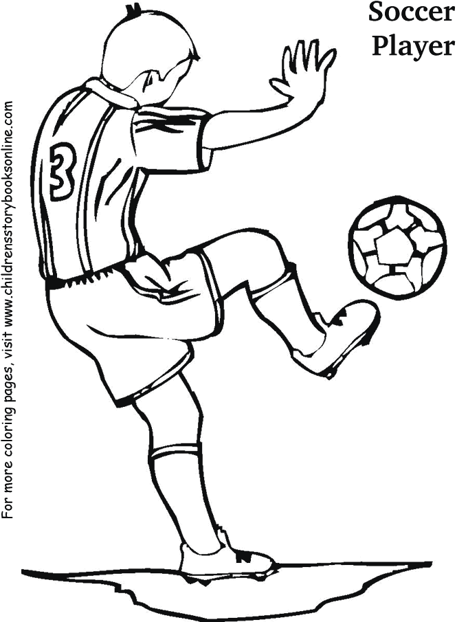 Coloring Book Pages For Children Soccer Player